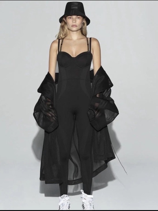 Adidas X Ivy Park Pants - ADIDAS X IVY PARK BY BEYONCÉ Black Strappy Catsuit
